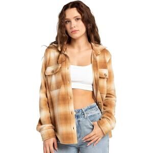 BILLABONG WOMEN'S FORGE LONG-SLEEVE FLEECE CARAMEL SIZE SMALL S B16